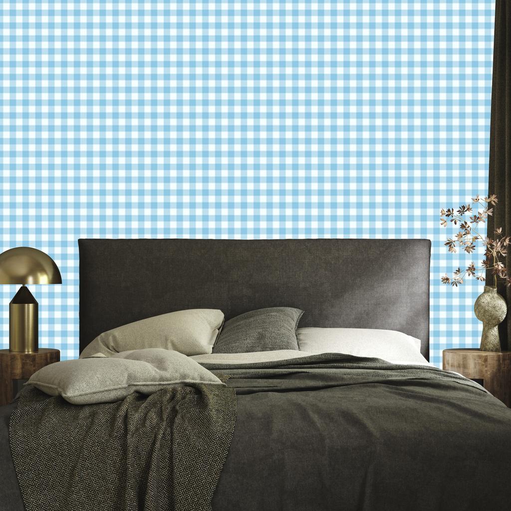 Wallpaper Fabric Pattern Celadon, Azure and White for Living Room and Bedroom 50x1000
