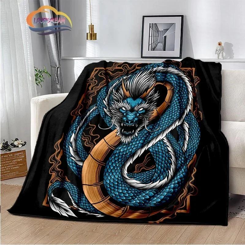 Dragon Blanket 3D Printing Animal Art Soft and Comfortable Sofa Bed Bedroom Decorative Bedspread Travel s