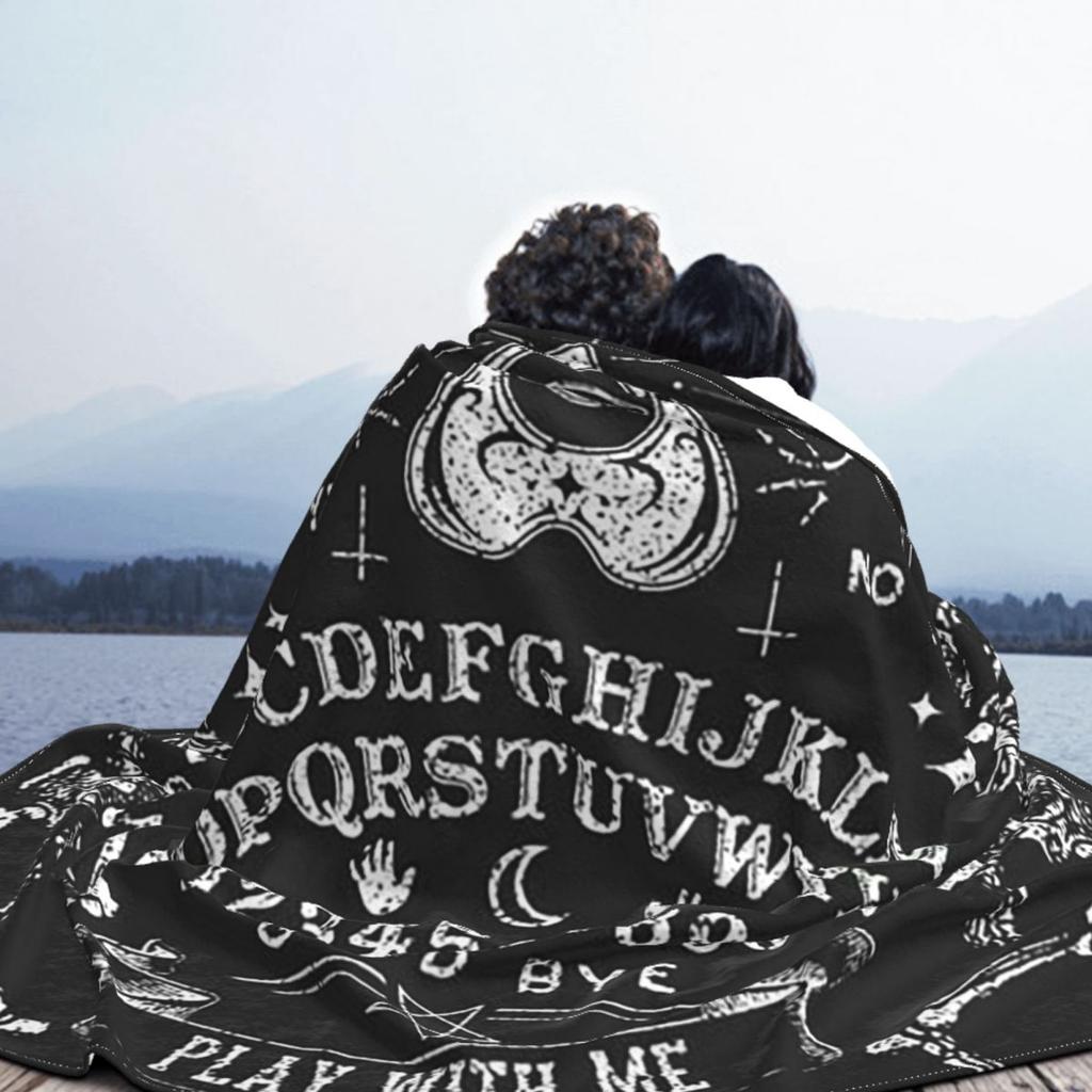 Ouija Board Bat Black Blanket Soft Warm Flannel Throw Blanket Bedding for Bed Living room Picnic Travel Home Couch
