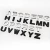 ABK1  25mm 45mm DIY 2015 3D Sharp Letters Numbers Full Alphabat Nameplate Logo Trunk Badge Sticker I Love Any Cars Black Chrome