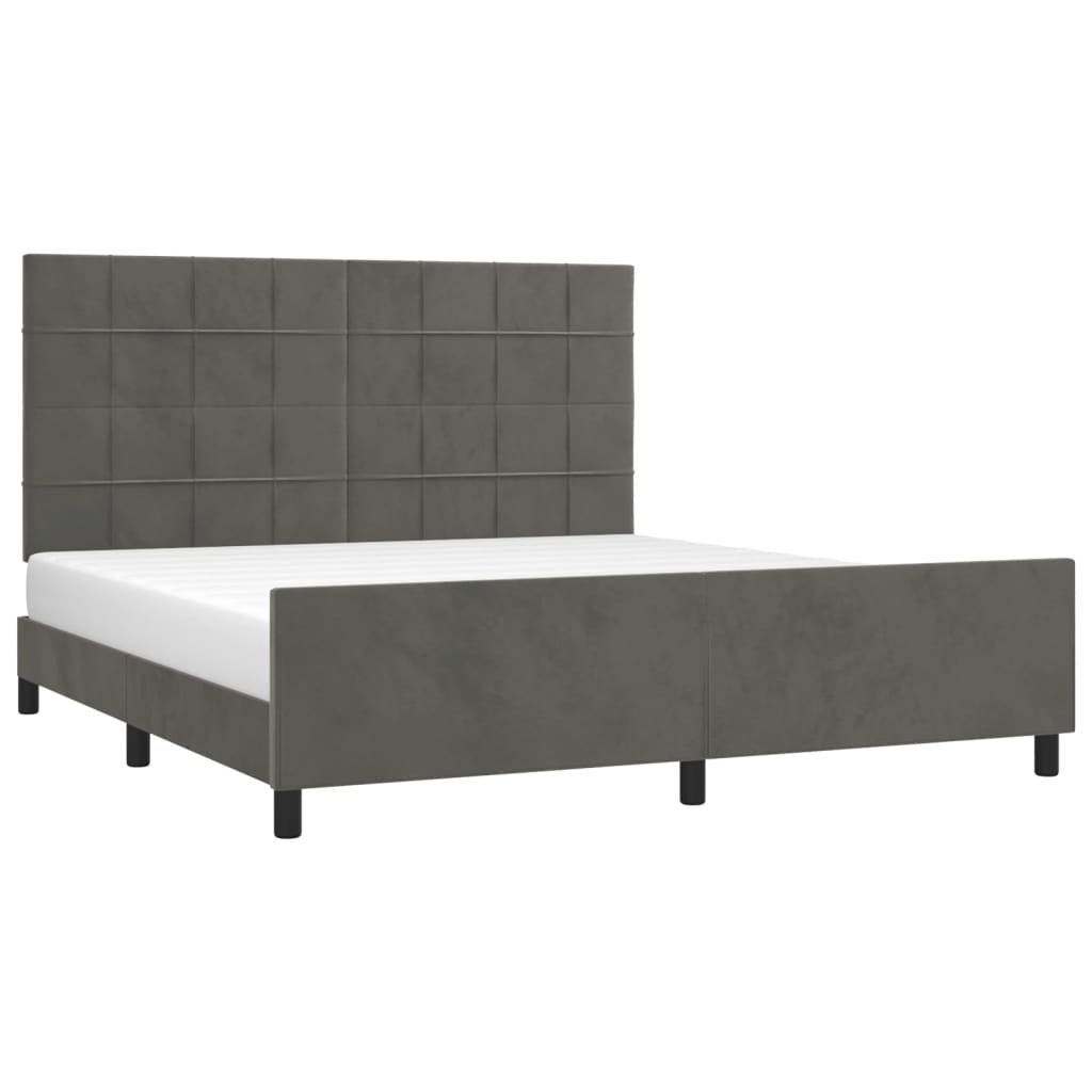 Bed Frame without Mattress Dark Grey 160x200 cm Velvet