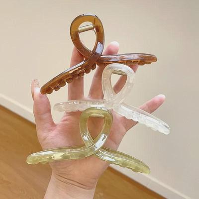 13CM Large Acrylic Jelly Color Hairpin: Simple Shark Clip for Back of Head