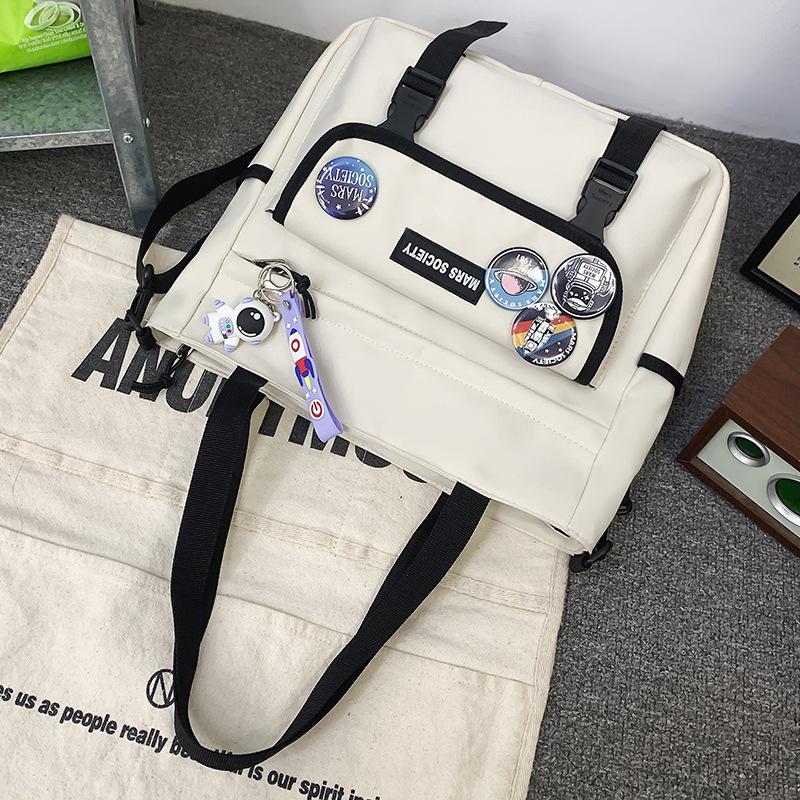 Canvas Bag Tutor Bag Tutor Bag Primary School Students Girls and Boys Multiple Pockets  Hand Held One Shoulder Crossbody Bag Trend