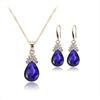 3 Pcs/Set European And American Fashion Necklace Earring Set Crystal Zircon Water Drop Necklace Earnail Set