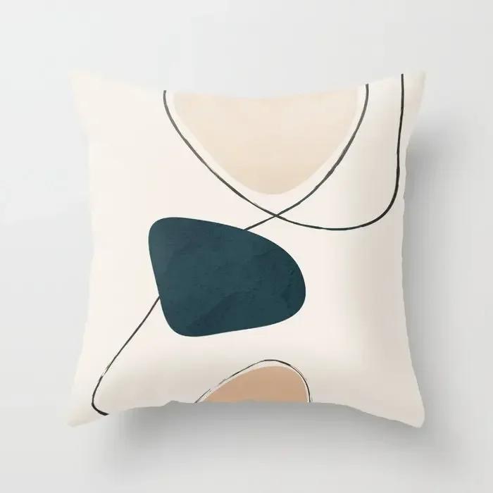 Modern Abstract Pink Brown Geometric Pillowscase Fashion Decorative Pillows Cover Livingroom Sofa Cushions Cover 45*45cm
