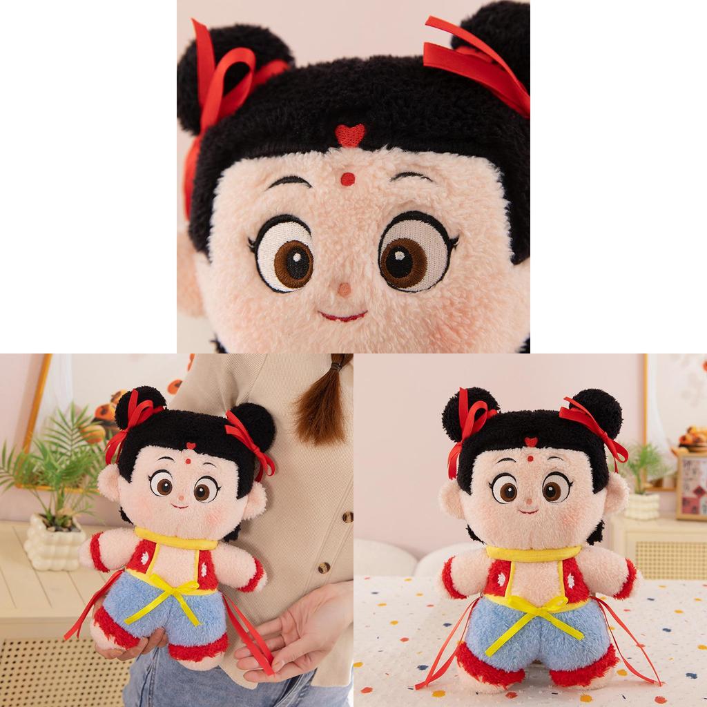 Adorable Nezha Plush Toy Cute Nezha Doll Movie Merchandise Perfect Birthday Gift