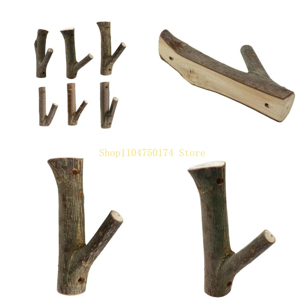 Vintage Haczyk Ścienny Gałąź Drzewa Rustykalne Dekoracyjne Drewniane Haczyki Samoprzylepne do K topowa sprzedaż