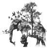 Creative Forest Elephant Decorative Wall Stickers Bedroom Living Room Hallway Wallpaper Mirror Stickers