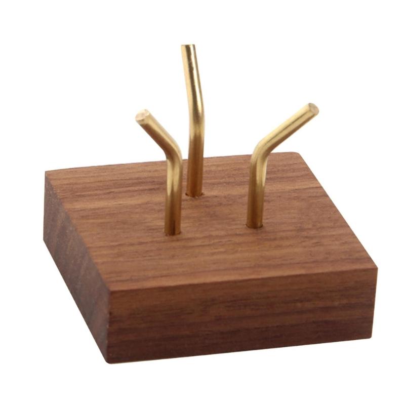 

Fossils and Gemstones Holder Stylish Mineral Specimen Display Stand Wood Support Base for Showcasing Rock and Seashells L