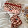 Multifunctional Plaid Makeup Bag Cloth Toiletry Bag Fashion Travel Storage Bag  Unisex