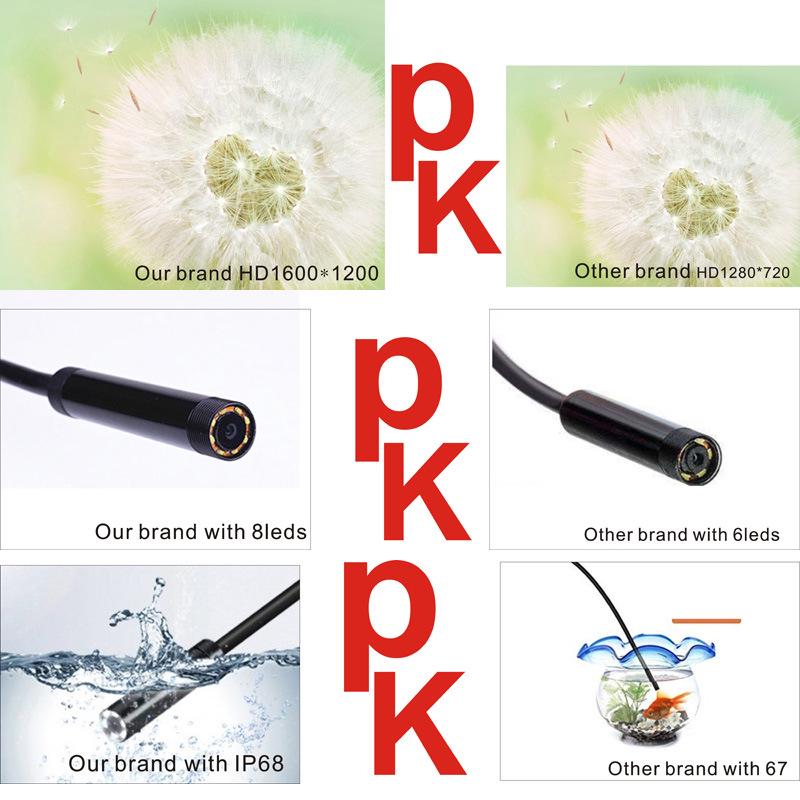1200P Ultra Clear 2m WiFi Mobile & Apple Compatible Endoscope