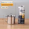 ZISIZ 304 Stainless Steel Multi-Purpose Mug with Handle and Lid (Pack of 3)