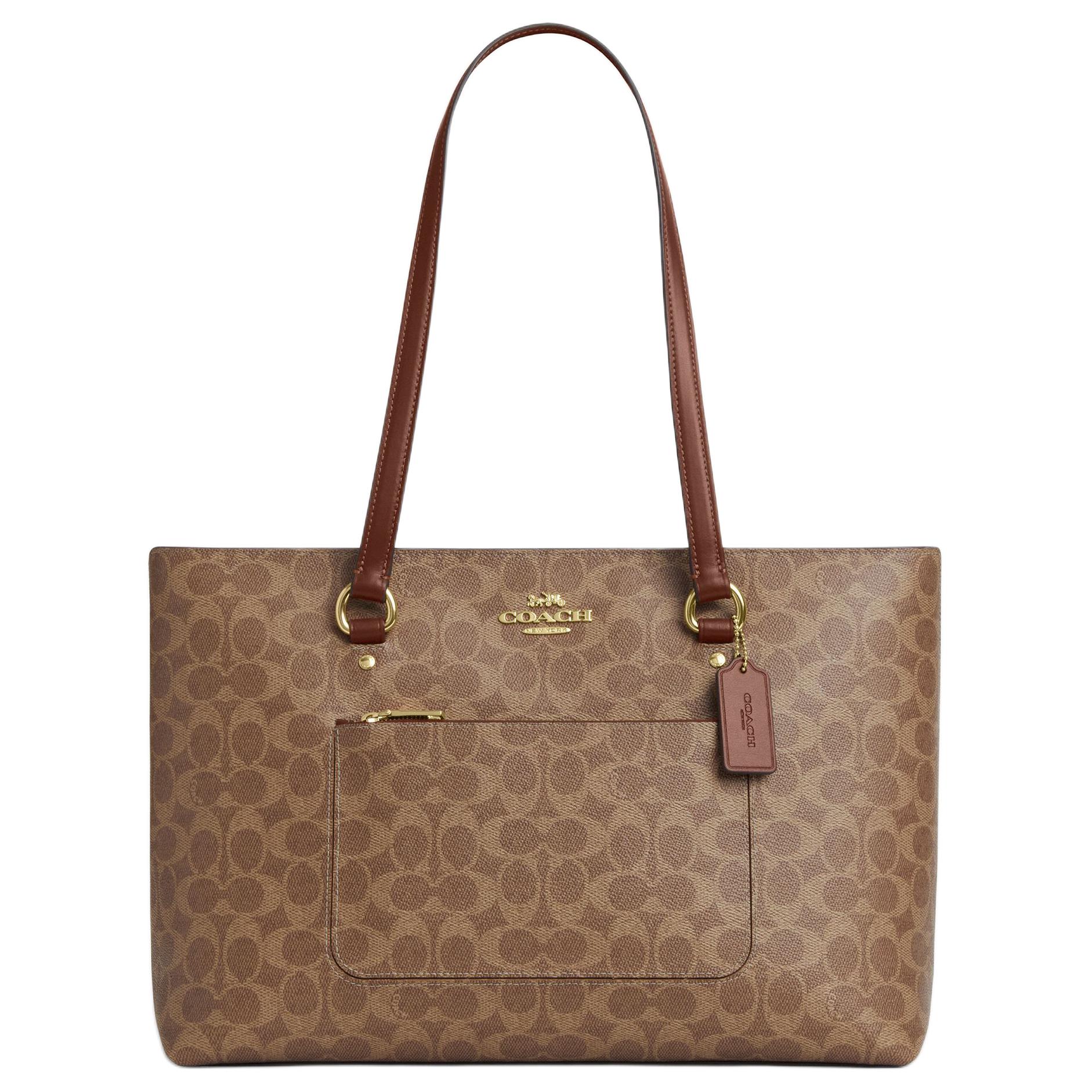 

Coach Tote Bag Signature Canvas Black Leather Large Capacity Daily Commute CCD69-IMXHE Basic Set (Bag+Dust Bag)