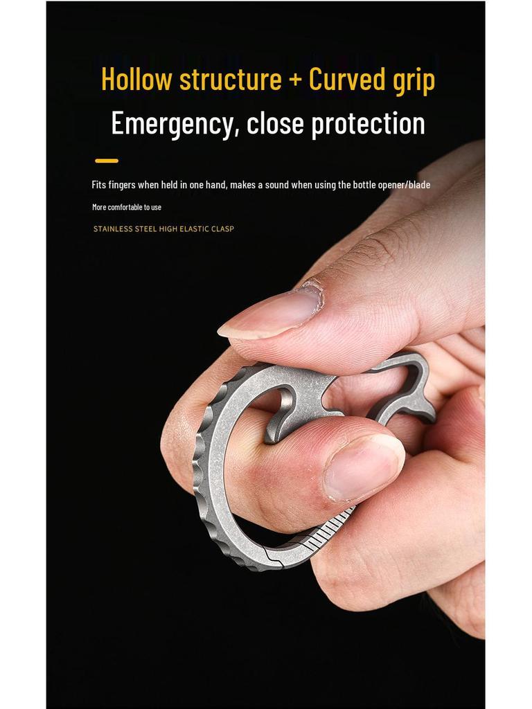 Titanium Alloy Multi-Functional Bottle Opener & Self-Defense Keychain
