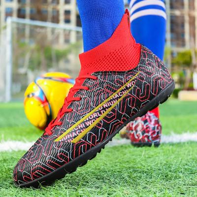 Chuteiras masculinas de futebol de cano alto, profissionais, originais, para futebol, esportes ao ar livre, gramado, futsal, chuteira de futebol para crianças