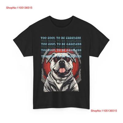 Too Cool To Be Careless with Dog Print Heavy Cotton T Shirt Vintage Washed Versatile Comfortable Breathable Fashion Graphic