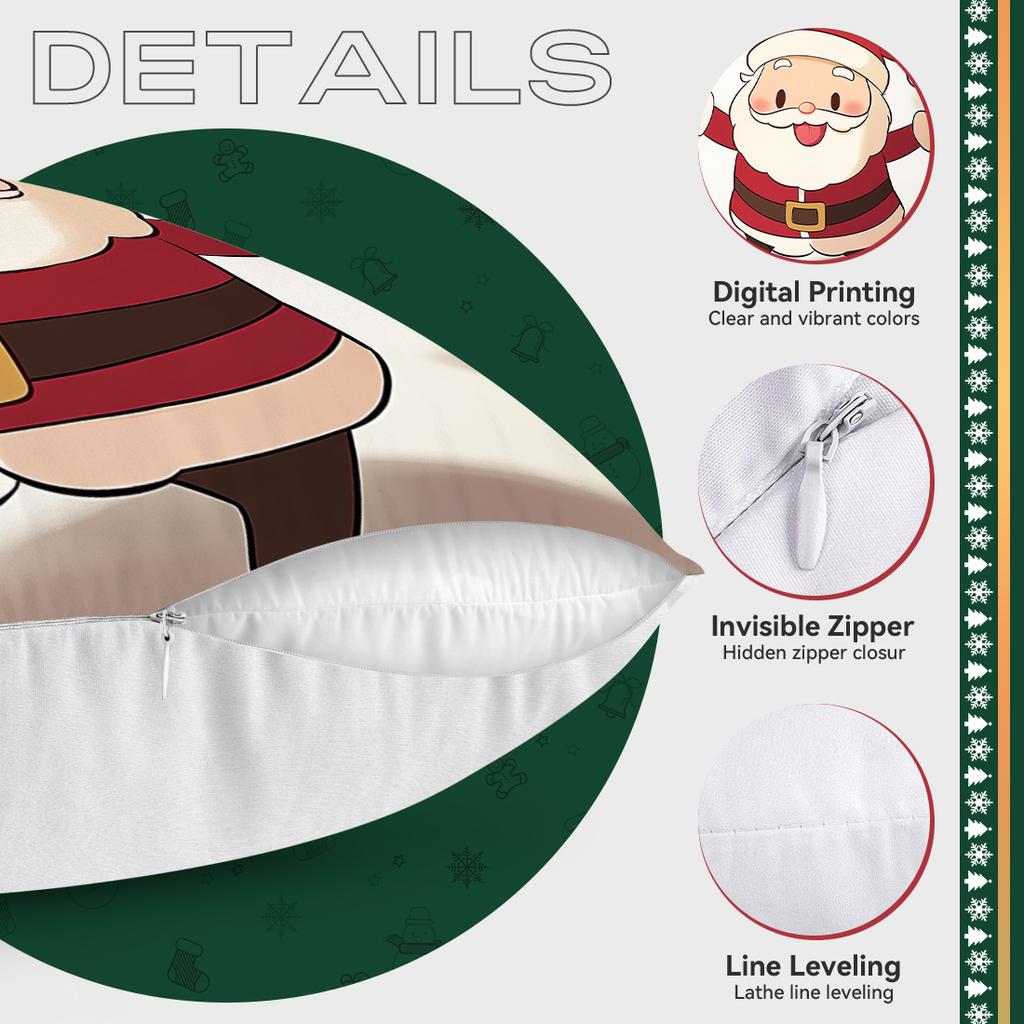 Christmas Cushion Pillowcase Printed Polyester 45X45Cm Throw Pillowcover Decorative Sofa Cushion Pillowslip Home Decor
