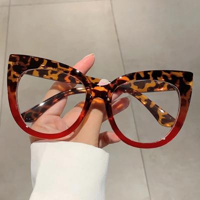 Oversized Cat Eye Women Eyeglasses Stylish Blue Light Blocking Spectacles New Trendy Vintage Candy Color Computer Eyewear