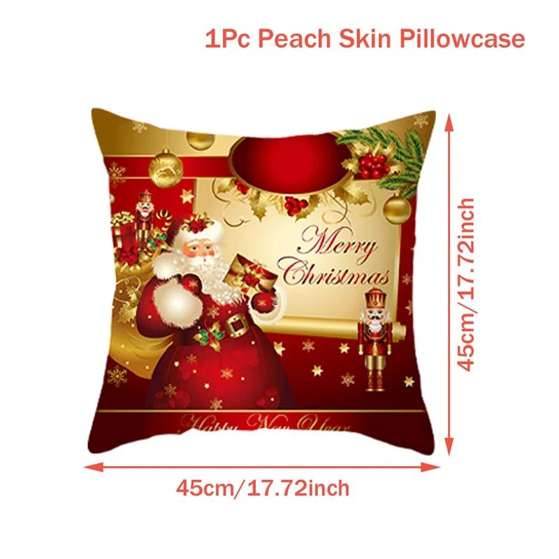 Christmas Cushion Cover Merry Christmas Decorations for Home 2026 Christmas Ornament Navidad Noel Xmas Gifts Happy New Year 2026