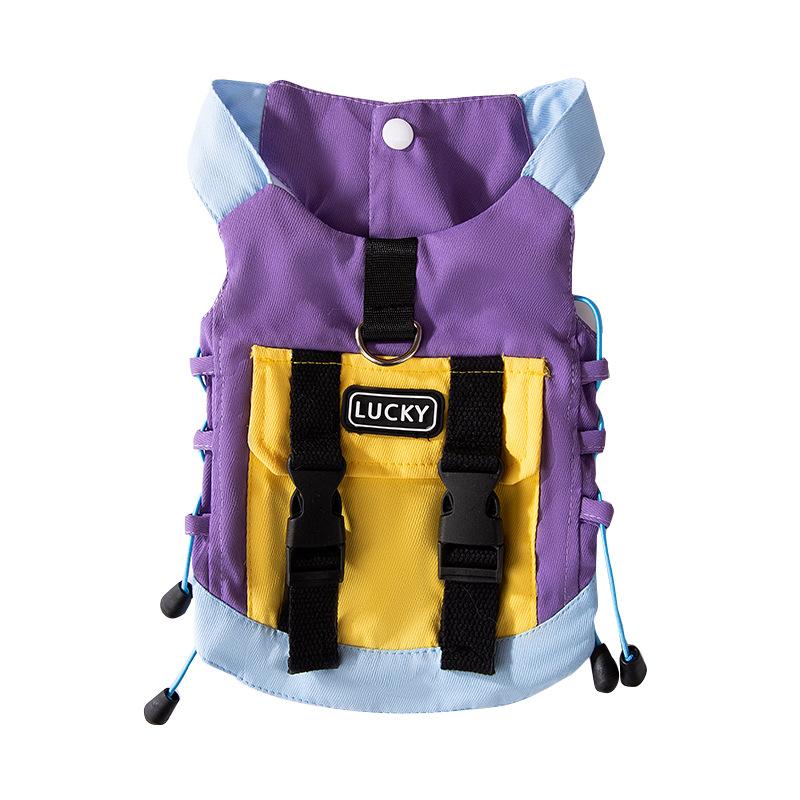 Cat Autumn and Winter Jacket Out Backpack Strap Vest Medium and Small Dog Tide Cool Wind Dog Pet Clothes