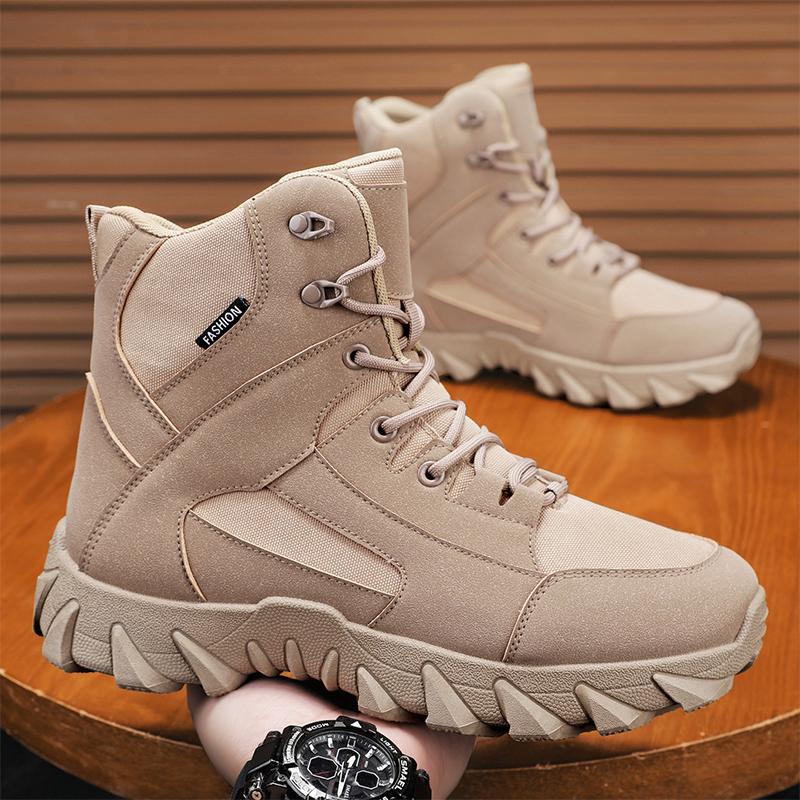New men's autumn and winter fashionable casual ankle boots, outdoor hiking desert boots, work men's ankle boots