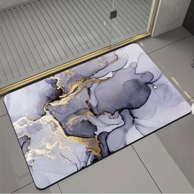 Diatom Mud Bathroom Mat - Luxurious Marble Texture, Easy To Clean, Water-Absorbent, Anti-Slip Floor Mat