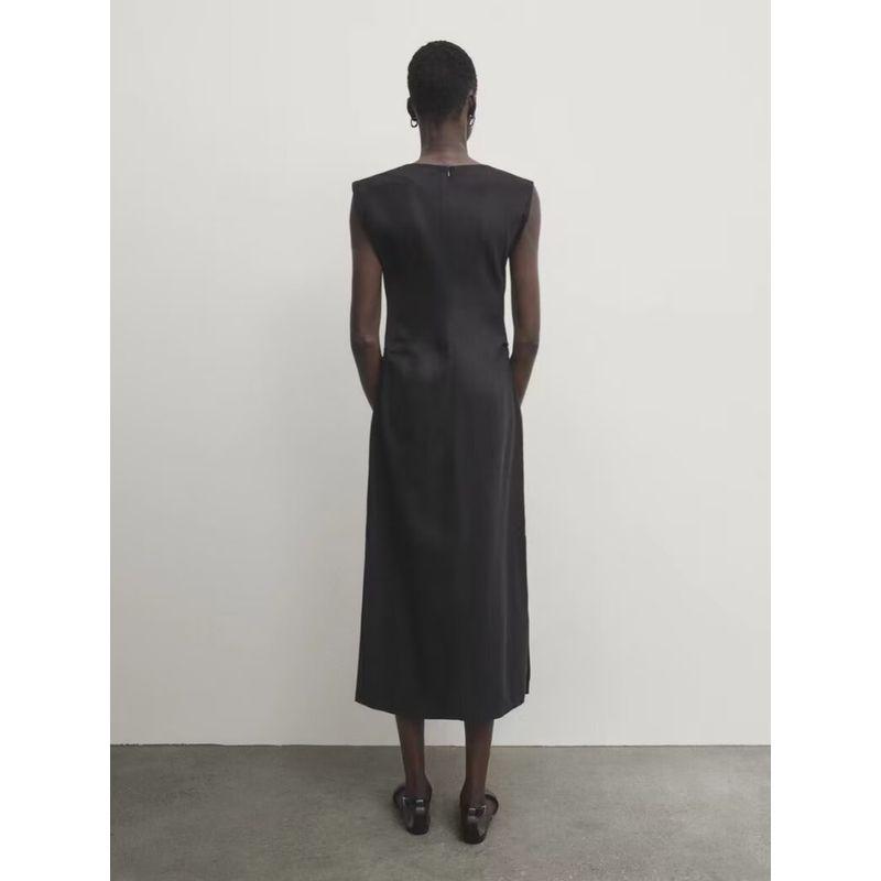 MD Women's Clothing Minimalist Style Classy Stylish Dopamine Elegant Split Sleeveless Dress 06662100615