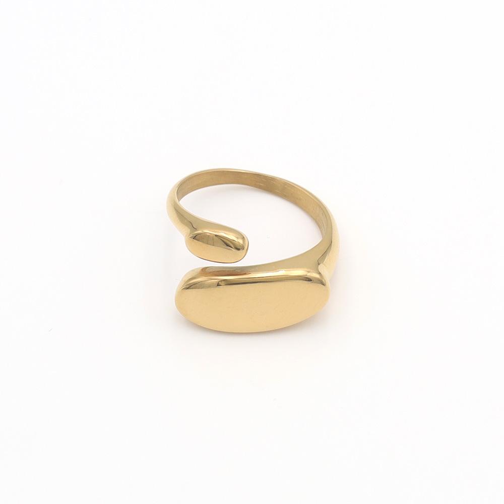 Wind Special-Shaped Smooth Surface Opening Ring Does Not Fade Niche Design 18K Gold Titanium Steel Ring