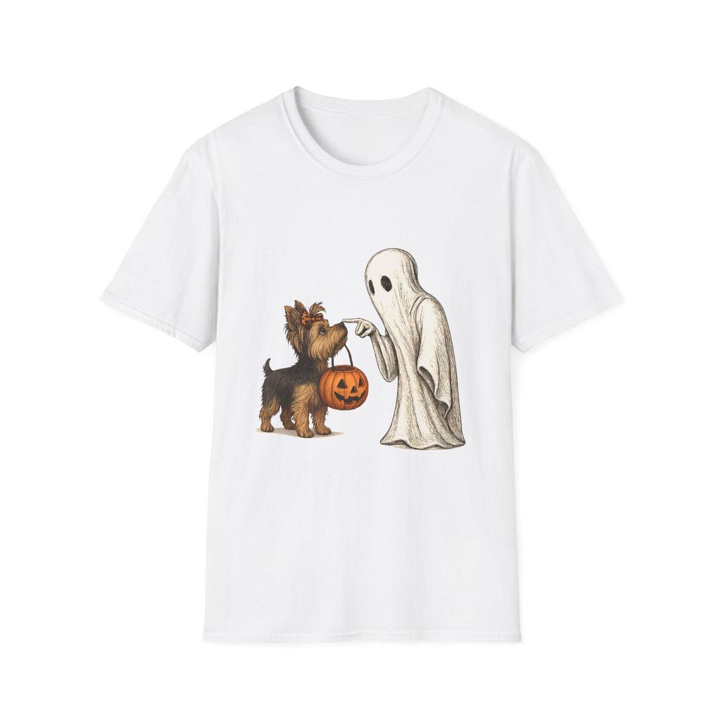 HEISSER VERKAUF Halloween Geist und Hund T-Shirts Lustige Geisterzeit Weiche Bequeme T-Shirts Unisex Wildtiere Oberteil Tierdruck Kostüm