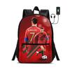 Zaino Stella del Calcio con Interfaccia USB Borse Zaino Ronaldo per Studente CR Zaino per Ragazzi Ragazze Miglior Regalo