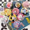 Bt21 Cute Animation Brooch Creative Round Badge Pin Suitable For Backpack Bag Fashionable Collar Pin Decoration Collectible Present