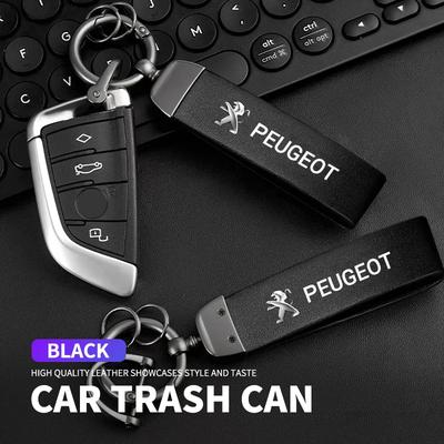 Fashion 3D Metal Leather Car Keychain Chain Rings Accessories For Peugeot 206 207 208 306 307 308 508 106 107 108 2008 3008 5008