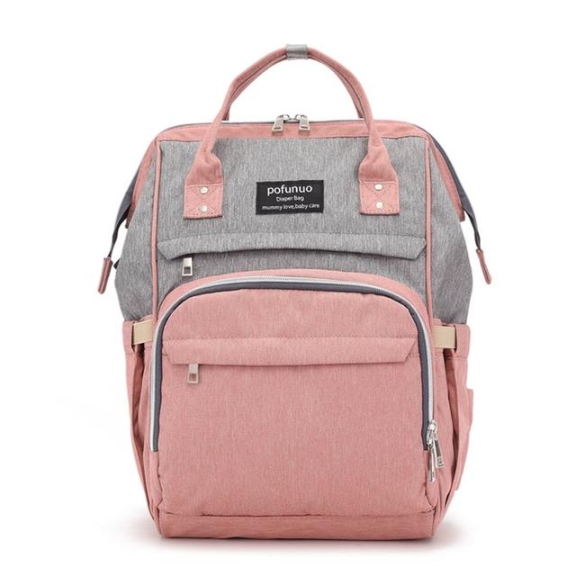 

066f Сумка для подгузников Рюкзак для беременных Пеленальные сумки с USB-портом для зарядки розовый
