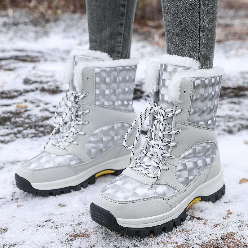 

2025 winter popular snow boots autumn and winter piled thickened waterproof and non-slip thick-soled Northeast large cotton warm boots 42