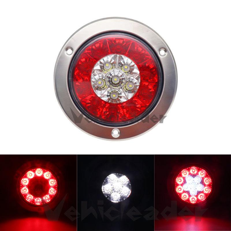 1/2 Stück 16 LED Auto Runde Rückleuchten 12V-24V Hinten Stopp Brems Lauf Rückfahrleuchte Für LKW Anhänger Wohnmobil Wohnwagen Blinker