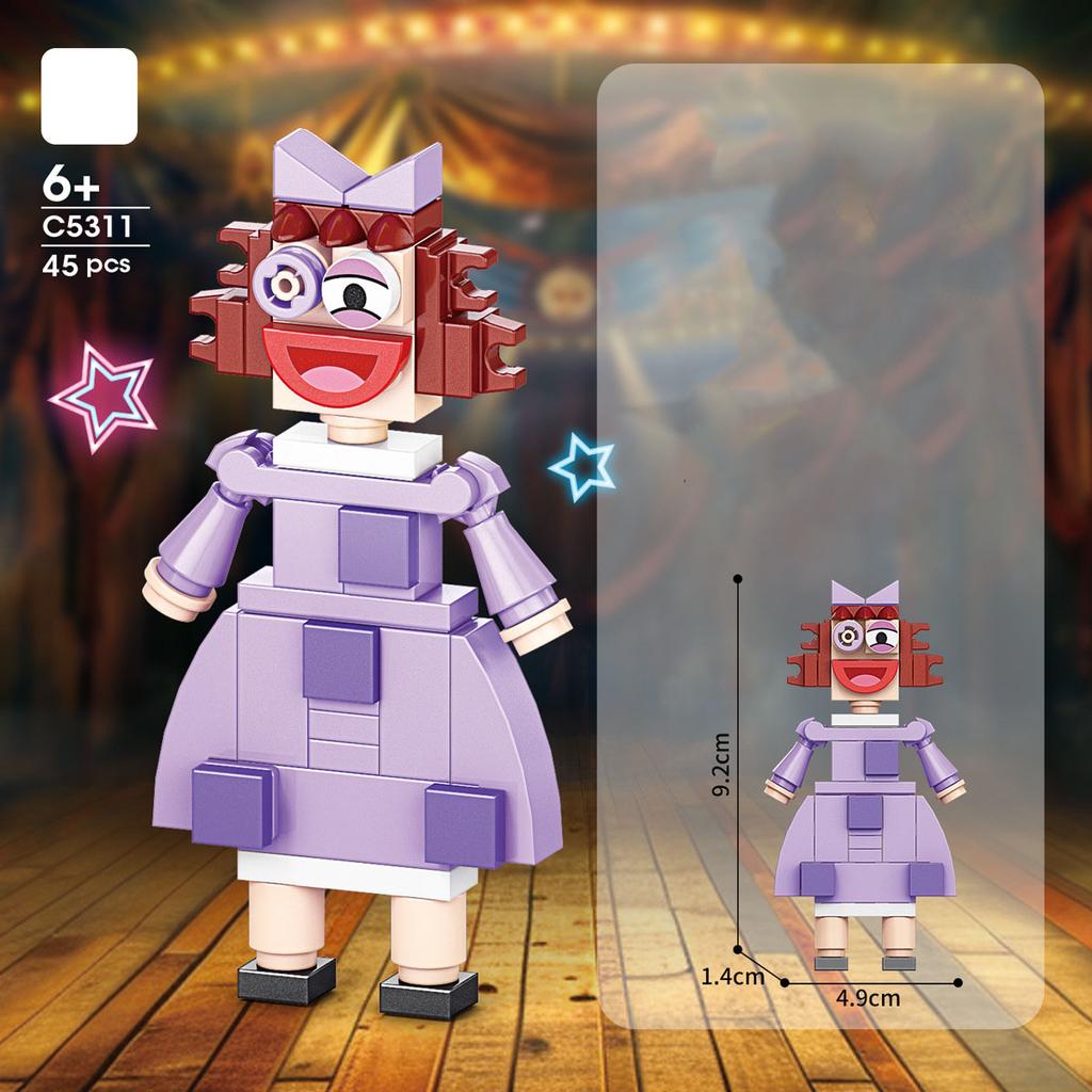 New The Amazing Digital Circus Anime Figures Building Block Horror Game Cartoon Cute Doll Block Model Set Toys for Kids Gifts