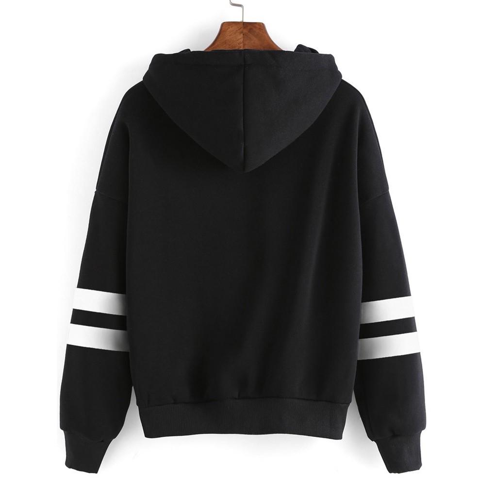 Women Hooded Long Sleeve Letter Bear Drawstring Pullover Hoodie Fashion Hoodies