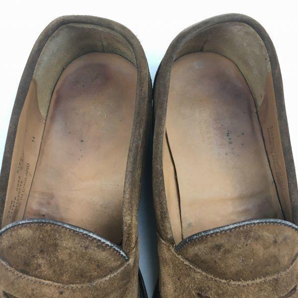 Loake Made In England Vintage Suede Slip-on Moccasin Shoes Brown Size 7.5 26.0 Men's(USED)