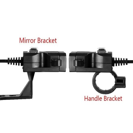 12-24V/9-90V Dual USB Ports Motorcycle Handlebar Rearview Mirror Phone Charger