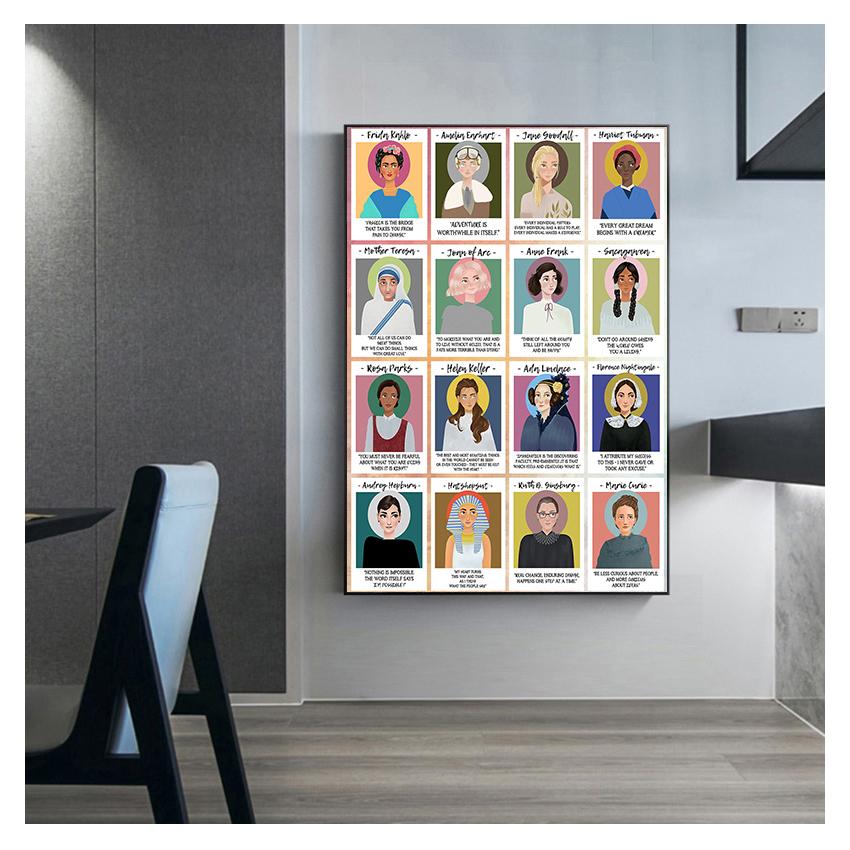 Poster e Stampe Wall Art Pittura su Tela Poster e Stampe Nordiche Quadri da Parete per Soggiorno Grandi Donne Potenti nella Storia