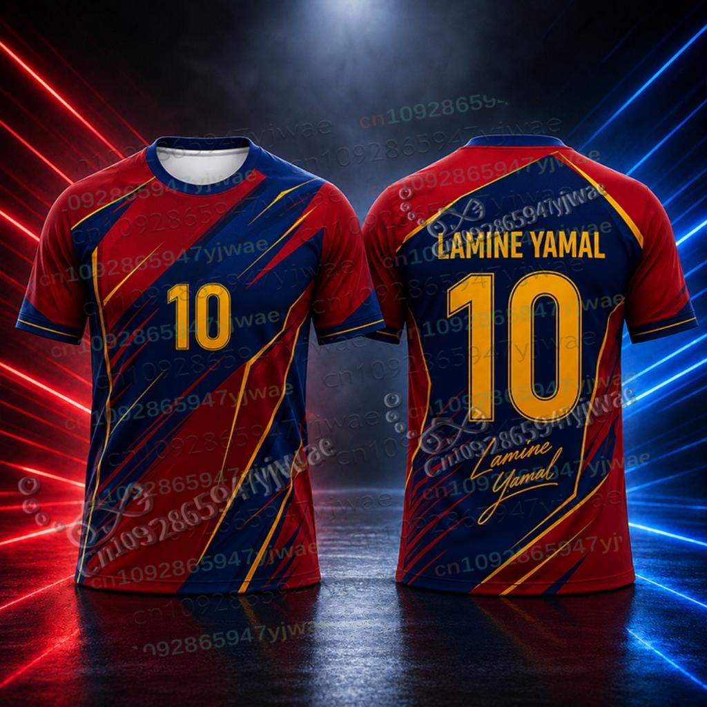 Camiseta de Fútbol Commemorativa Yamal No.10 Rushready Verano Transpirable Set para Adulto/Niño Camiseta Deportiva Edición Especial Camiseta de Fútbol para Aficionados