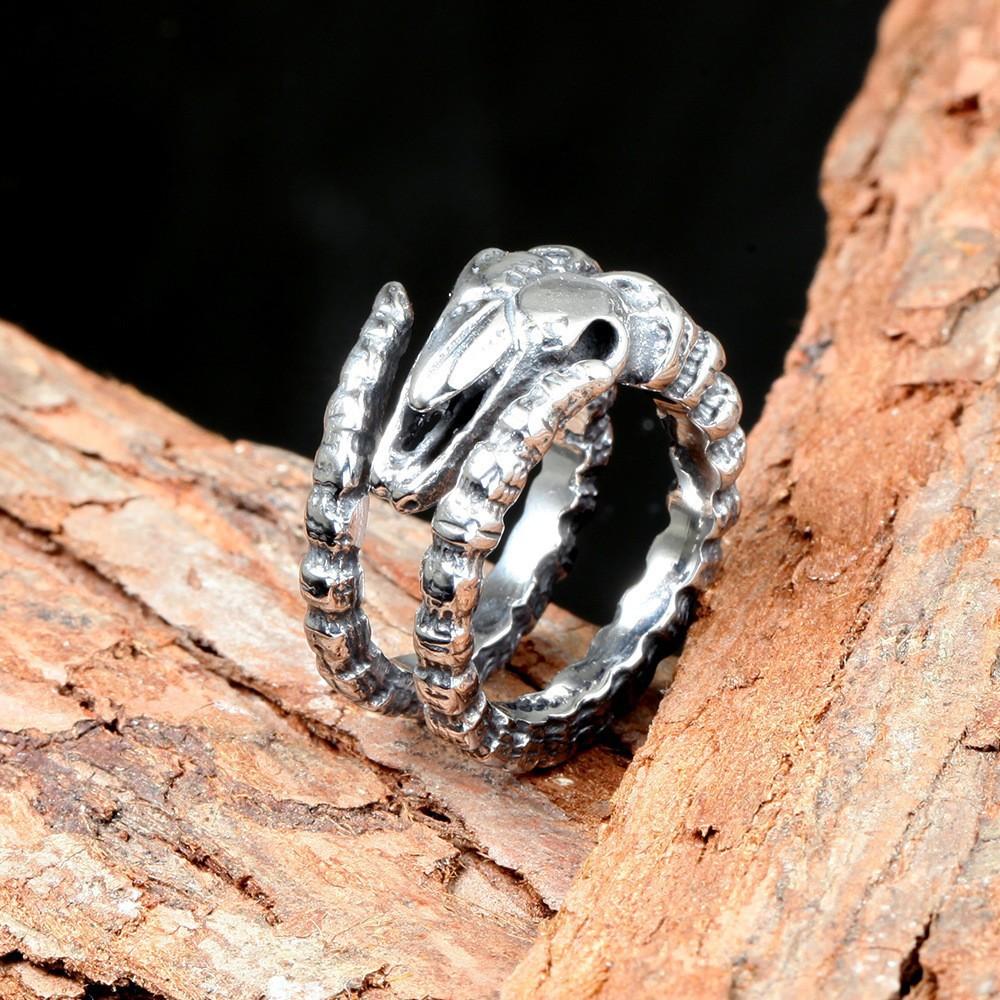 New European and American Sheep Head Devil Primate Skull Ring