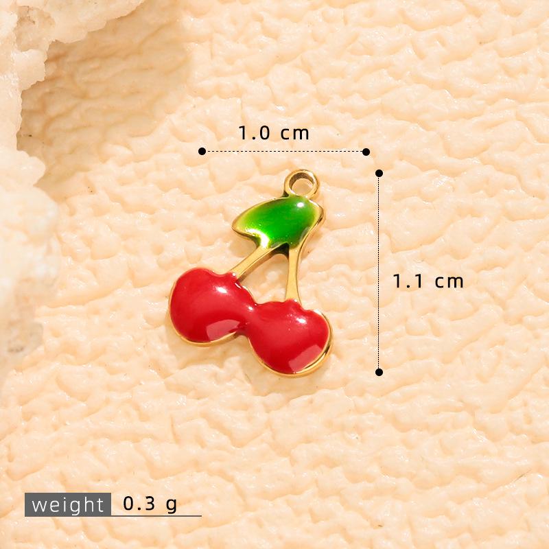 Корейский стиль 3D вишнево-красный эмалированный кулон для DIY украшений