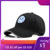 2025 Hot Fashion Leather Mesh Hat Snapback Trucker Outdoor Sport Running Adjustable Baseball Cap For Volkswagen Golf Polo Passat