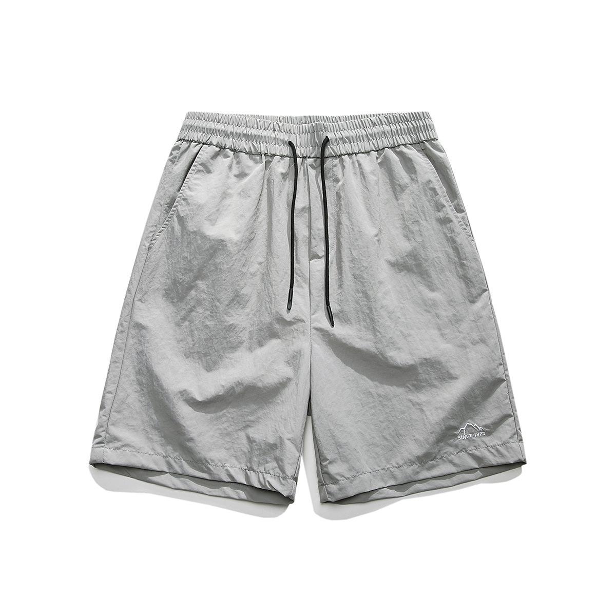 

Летние узкие брюки, быстросохнущие шорты, тканые пляжные виды спорта, повседневные четвертные брюки в гонконгском стиле, универсальные прямые брюки из ледяного шелка M серый