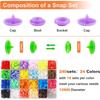 Kit Bottoni a Pressione con Pinza per Bottoni a Pressione, 240 Set di Bottoni a Pressione in Plastica per Tessuto, Bottoni a Pressione T5 e Set Pinza per Bottoni a Pressione Kit di Attrezzi di Fissaggio Starter per Cucire Abbigliamento