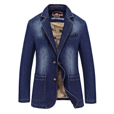 New Spring Casual Denim Suit Men's Slim-fitting Casual Clothes Single Western Men's Jacket Large Size