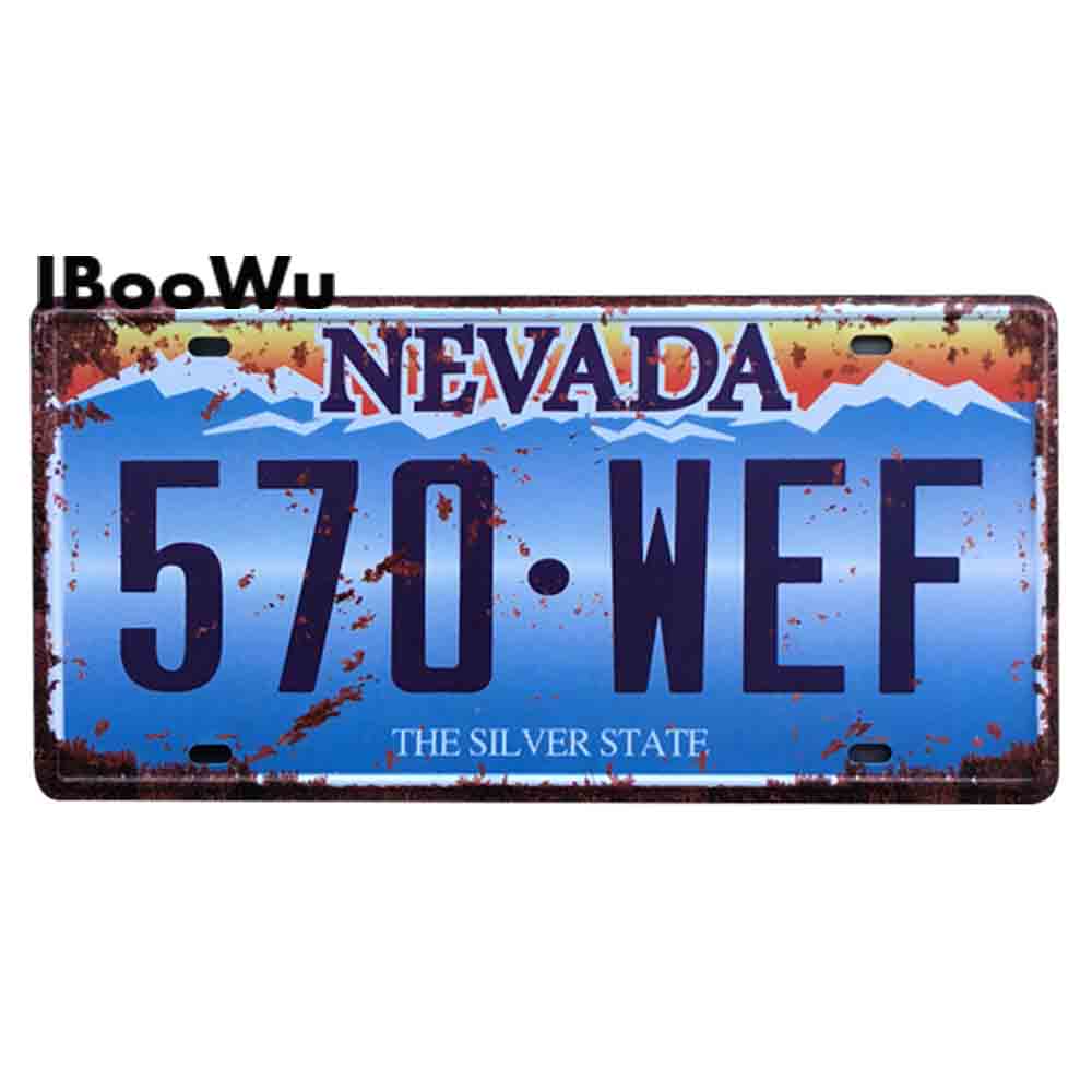 Poster metal vintage SUA Texas New York California Număr de mașină Placă de înmatriculare din metal Decor Bar de perete Pub Garaj Semne și plăci de tablă