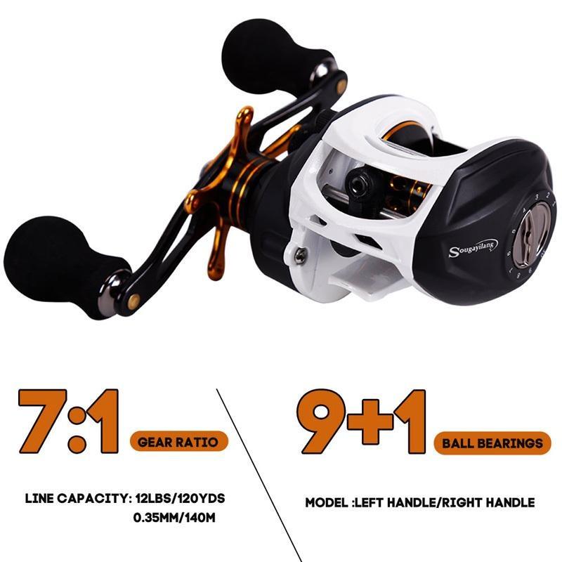 Casting Angelrute Combo 4 Abschnitte Carbon Faser Angelrute 11 + 1 Kugellager Casting Angelrolle