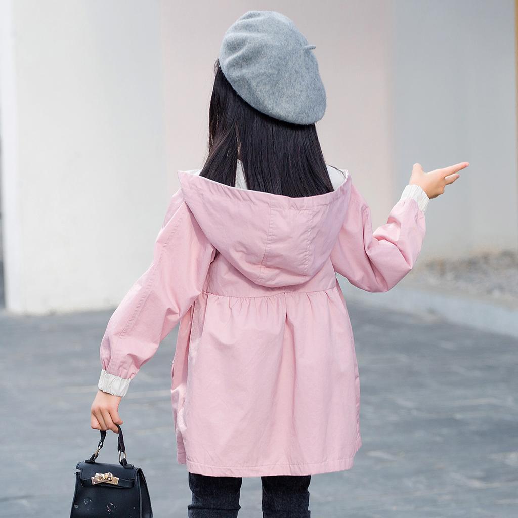 Girls' Hooded Windbreaker Jacket